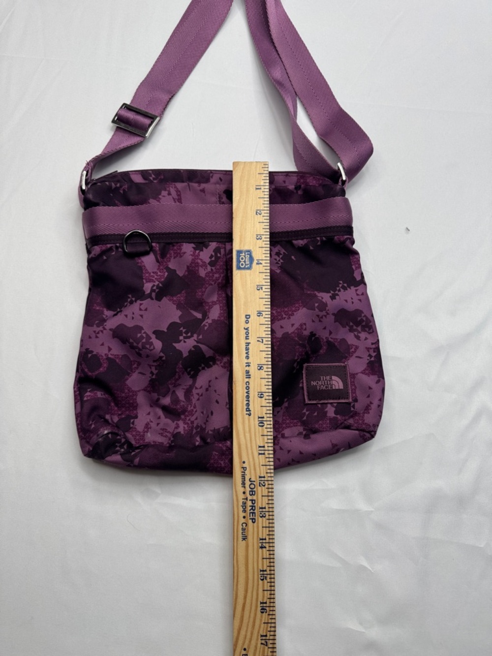 The North Face Purple camo Print Shoulder Bag messenger crossbody cross body - Picture 4 of 9